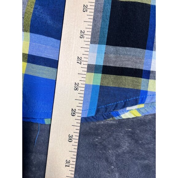 Pacific Blue Men's Large Plaid Button-Up Shirt Cotton/Polyester Blend - Picture 7 of 9